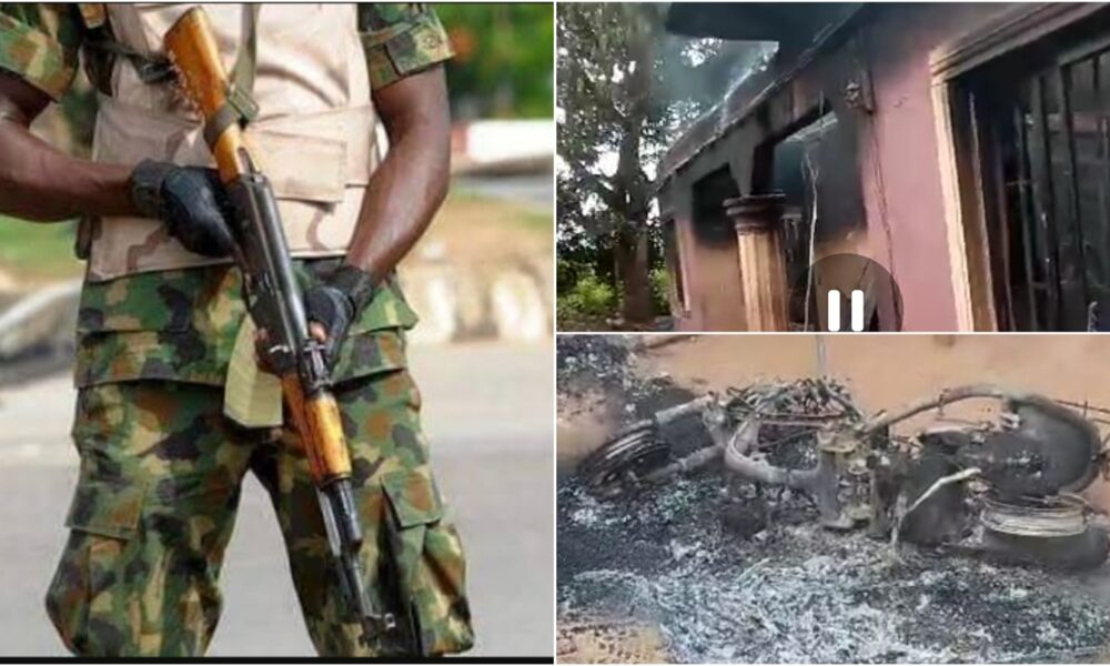 Soldiers Invade And Burn Houses In Ubahudara-Okija, Anambra, Vows To Return To Finish Them Off